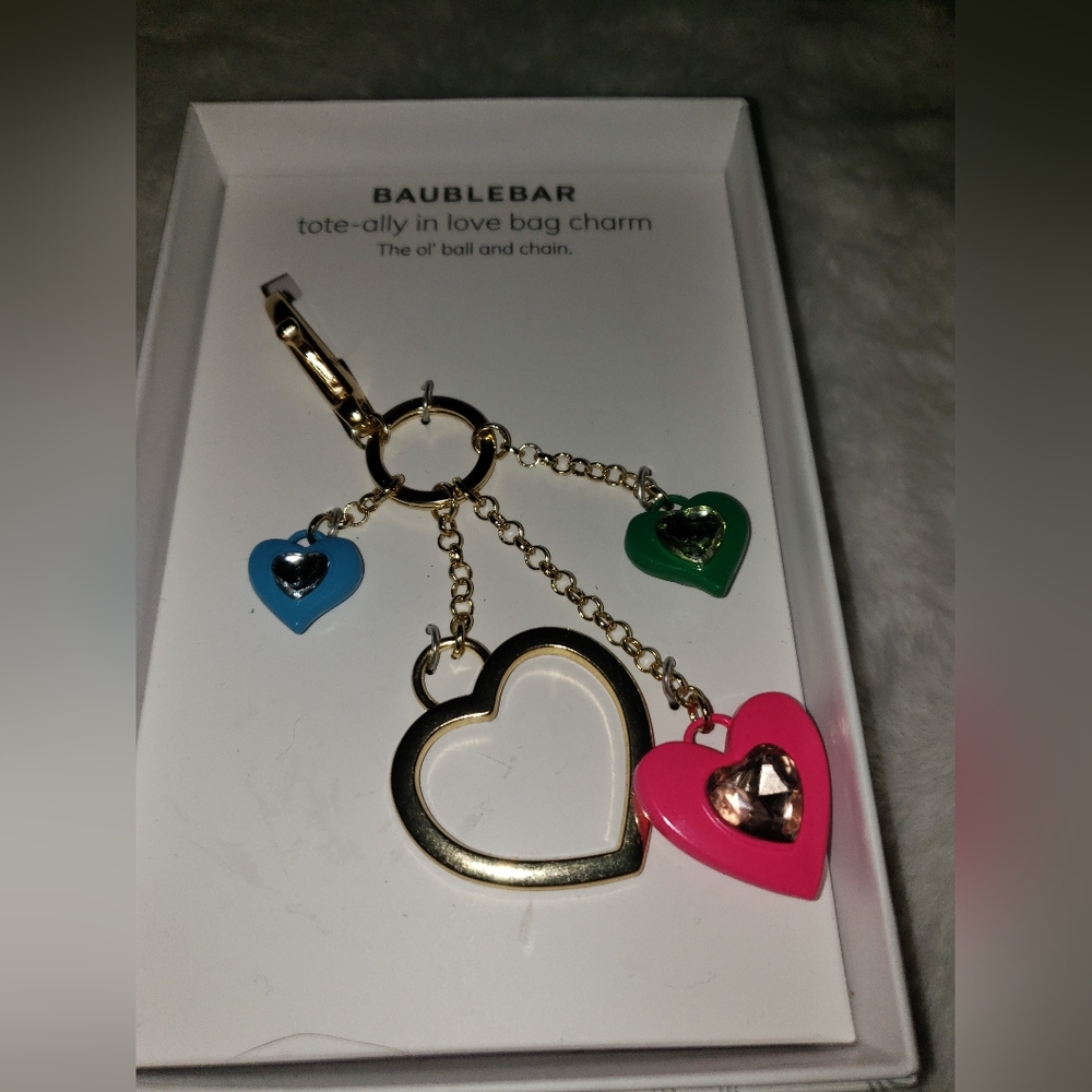BaubleBar Tote-Ally in Love Bag Purse Charm/ Key Chain